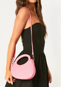 Ada Pink Oval Top Handle Crossbody Bag