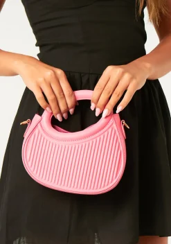 Ada Pink Oval Top Handle Crossbody Bag