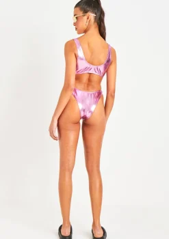 Afiyah Pink Metallic Bikini Set