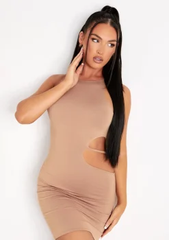 Aimee Camel Cut Out Mini Dress