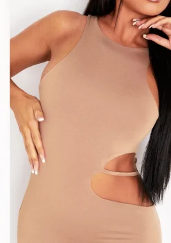 Aimee Camel Cut Out Mini Dress