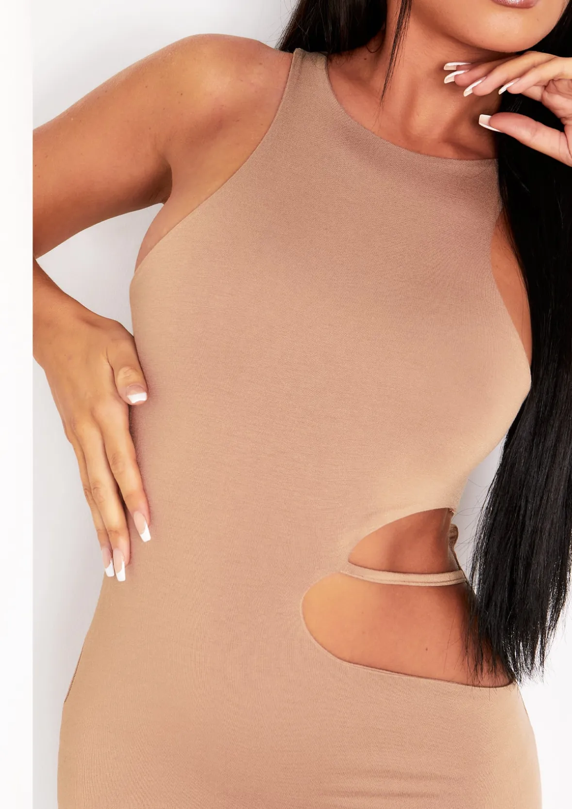 Aimee Camel Cut Out Mini Dress