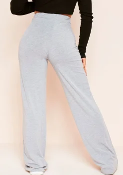 Aleena Grey Wide Leg Jersey Trousers