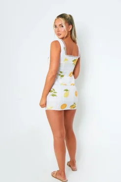 Alexis Lemon Print Mini Skirt
