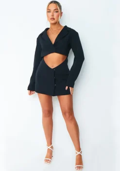 Aliyah Navy Cut Out Blazer Dress
