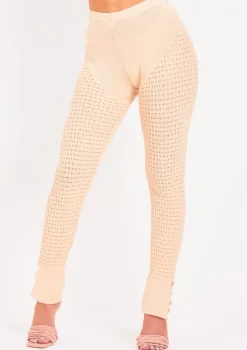 Alma Beige Fine Knit Leggings
