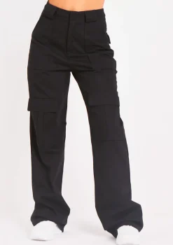 Amaia Black High Waisted Cargo Trousers