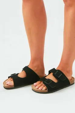 Amy Black Double Buckle Sandals