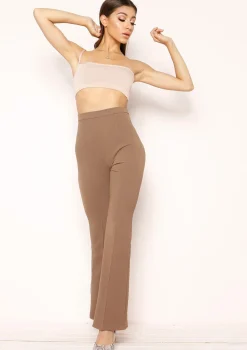 Andi Beige One Shoulder Jersey Crop Top