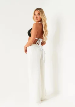 Angelica White Relaxed Wide Leg Trouser