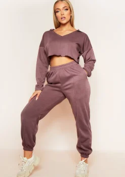 Anna Mocha Seam Detail Joggers