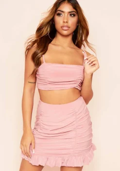 Anna Rose Ruched Strappy Crop Top