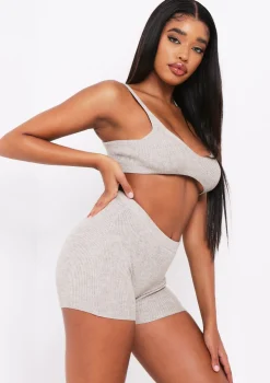 Arden Oat Knit Ribbed Shorts