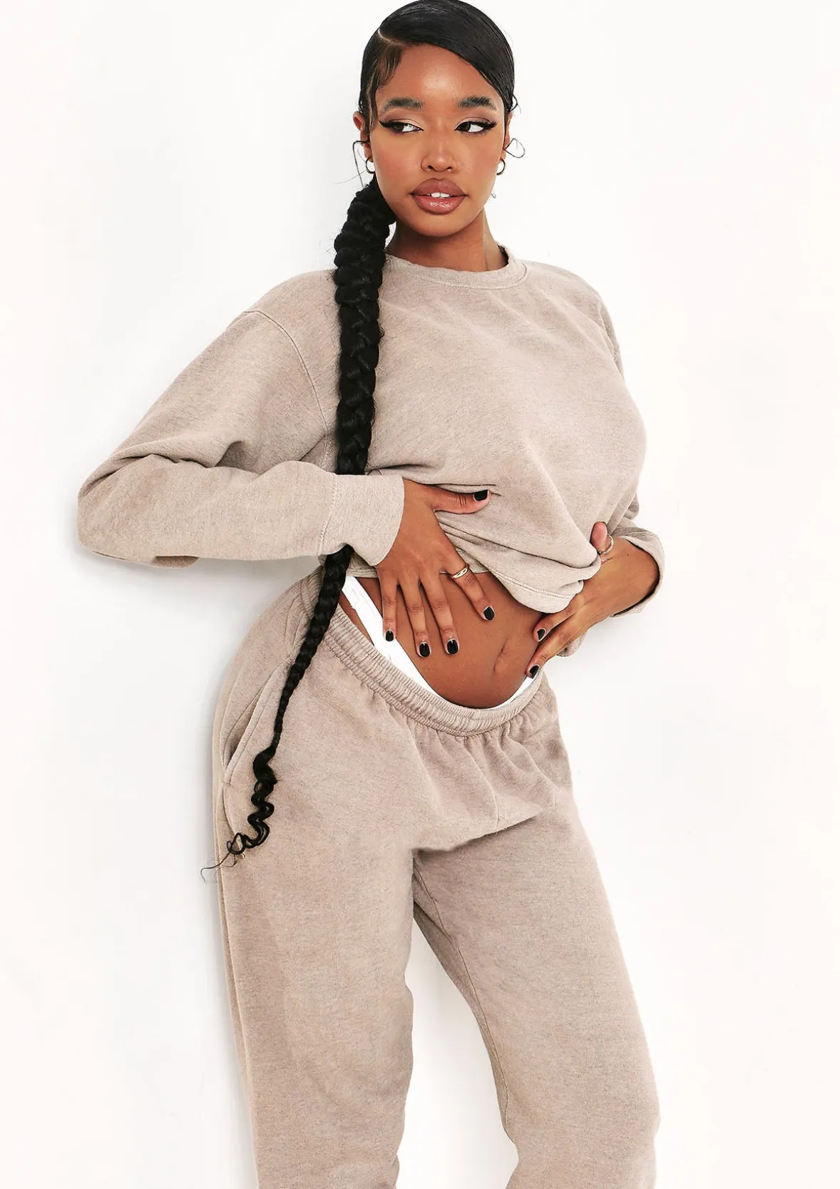 Ashley Beige Washed Oversized Sweatshirt