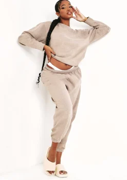 Ashley Beige Washed Oversized Sweatshirt