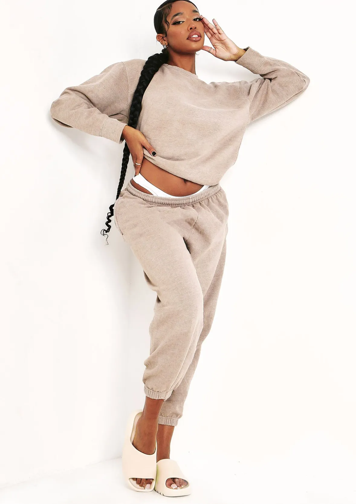 Ashley Beige Washed Oversized Sweatshirt
