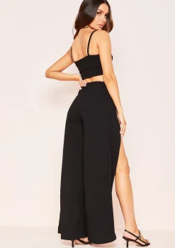 Ashley Black Bralet Split Trouser Co-ord Set