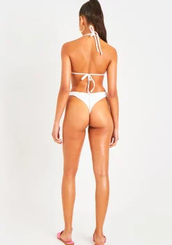 Aston Ivory Ruched Bikini Thong