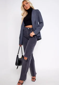 Avril Black High Neck Knitted Vest