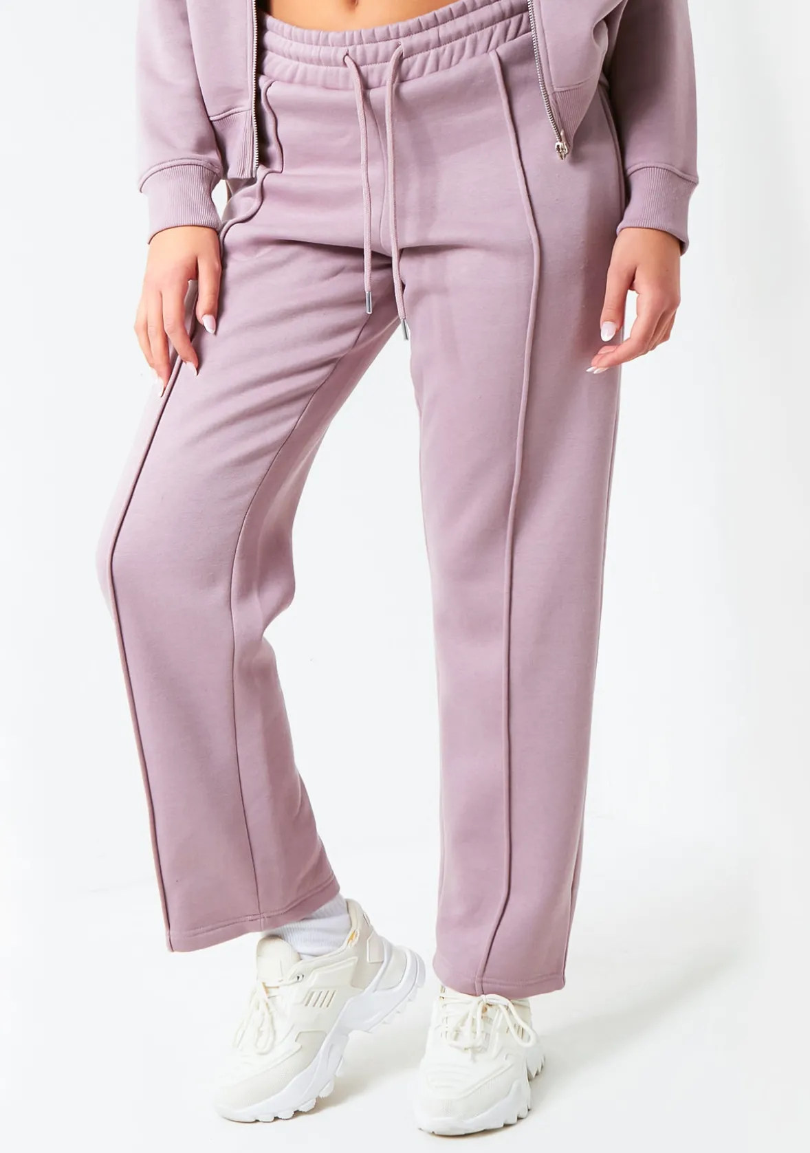 Bailey Mauve Purple Seam Detail Wide Leg Joggers