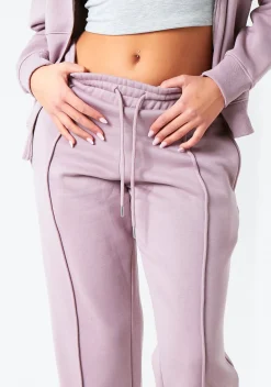 Bailey Mauve Purple Seam Detail Wide Leg Joggers