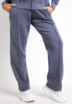 Bailey Washed Charcoal Seam Detail Wide Leg Joggers