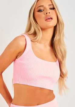Bella Pink Rib Knit Bralet