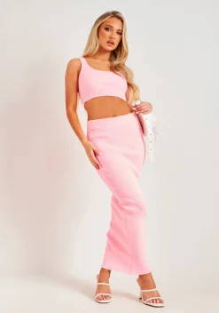 Bella Pink Rib Knit Bralet