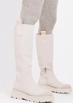 Beth Beige Knee High Wellie Boots