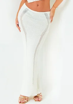 Bethany Cream Knitted Maxi Skirt