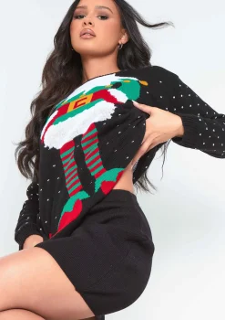 Black Elf Knitted Christmas Jumper