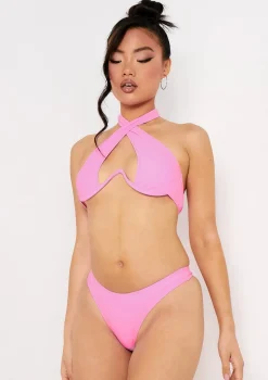 Bonita Pink Underwired Halterneck Bikini Top