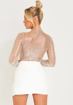 Brittany White Mini Skirt With Split