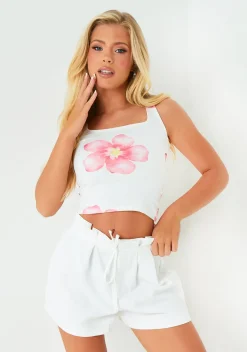 Brooke White Printed Floral Top