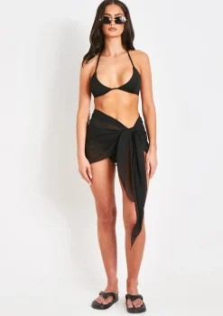 Cadence Black Chiffon Sarong