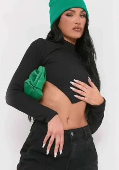Cali Green Rib Basic Beanie Hat