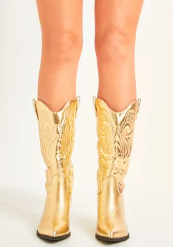 Carmella Gold Cowboy Boots