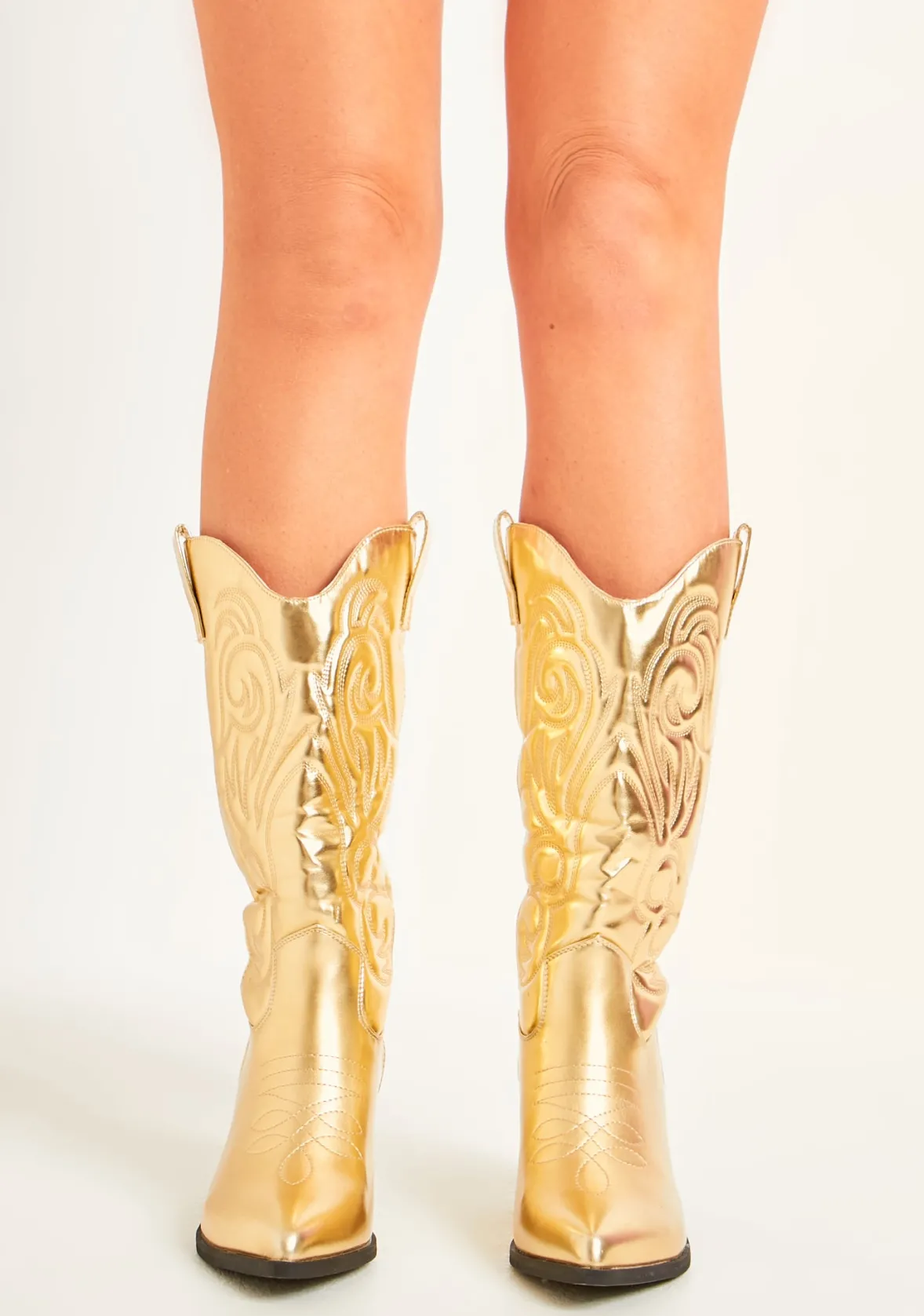 Carmella Gold Cowboy Boots