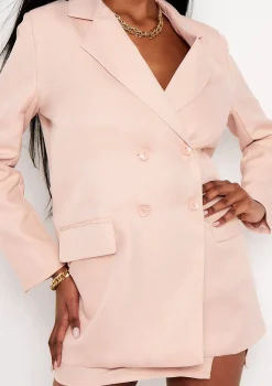 Casey Nude Double Breasted Oversized Blazer