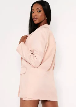 Casey Nude Double Breasted Oversized Blazer