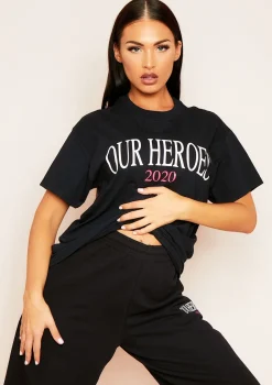 Cassandra Black "Our Heroes" Oversized T-Shirt