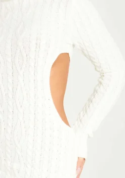 Cecilia Cream Cut Out Knitted Dress