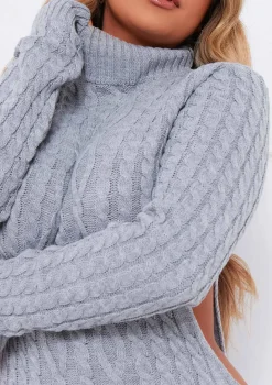 Cecilia Grey Cut Out Knitted Dress