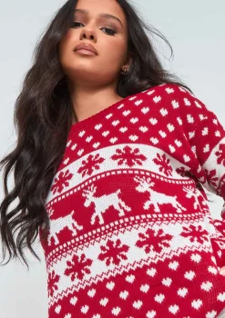 Cindy Red Oversized Christmas Jumper