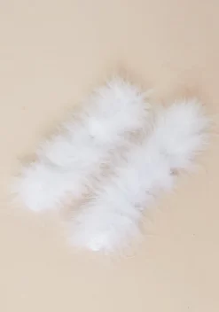 Connie White Feather Snap Cuffs Set Of 2