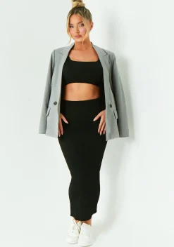 Dakota Grey Oversized Tailored Blazer