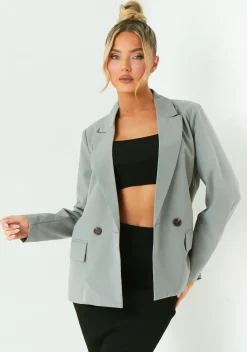 Dakota Grey Oversized Tailored Blazer