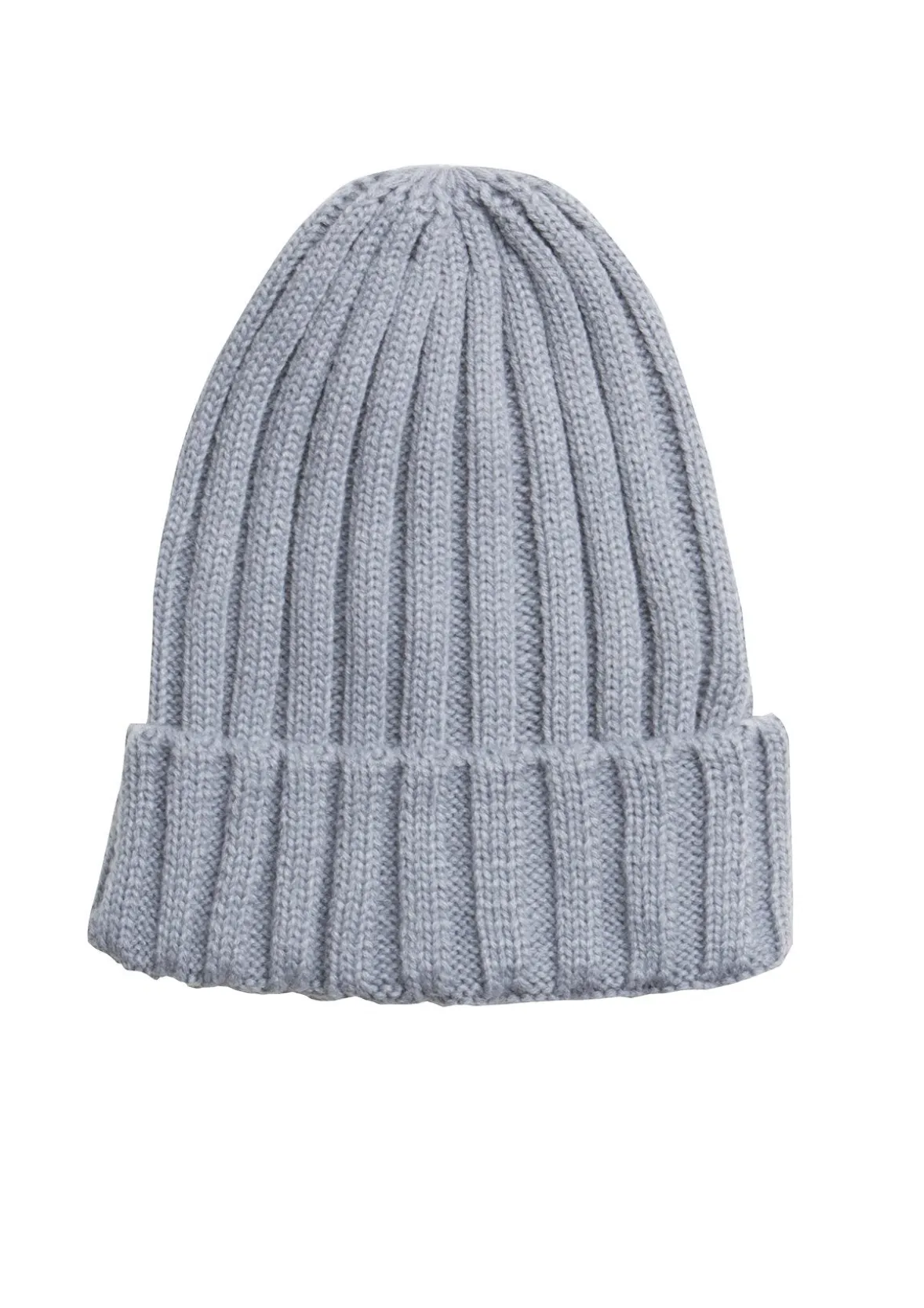 Danni Grey Plain Ribbed Beanie