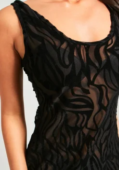Davina Black Devore Maxi Dress