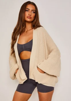 Devyn Beige Balloon Sleeve Cardigan